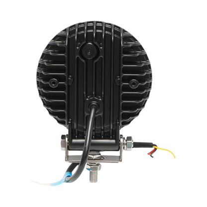 Round LED projector with DRL 9-80V, 17W, white-yellow, aluminum housing IP67 Breckner Germany