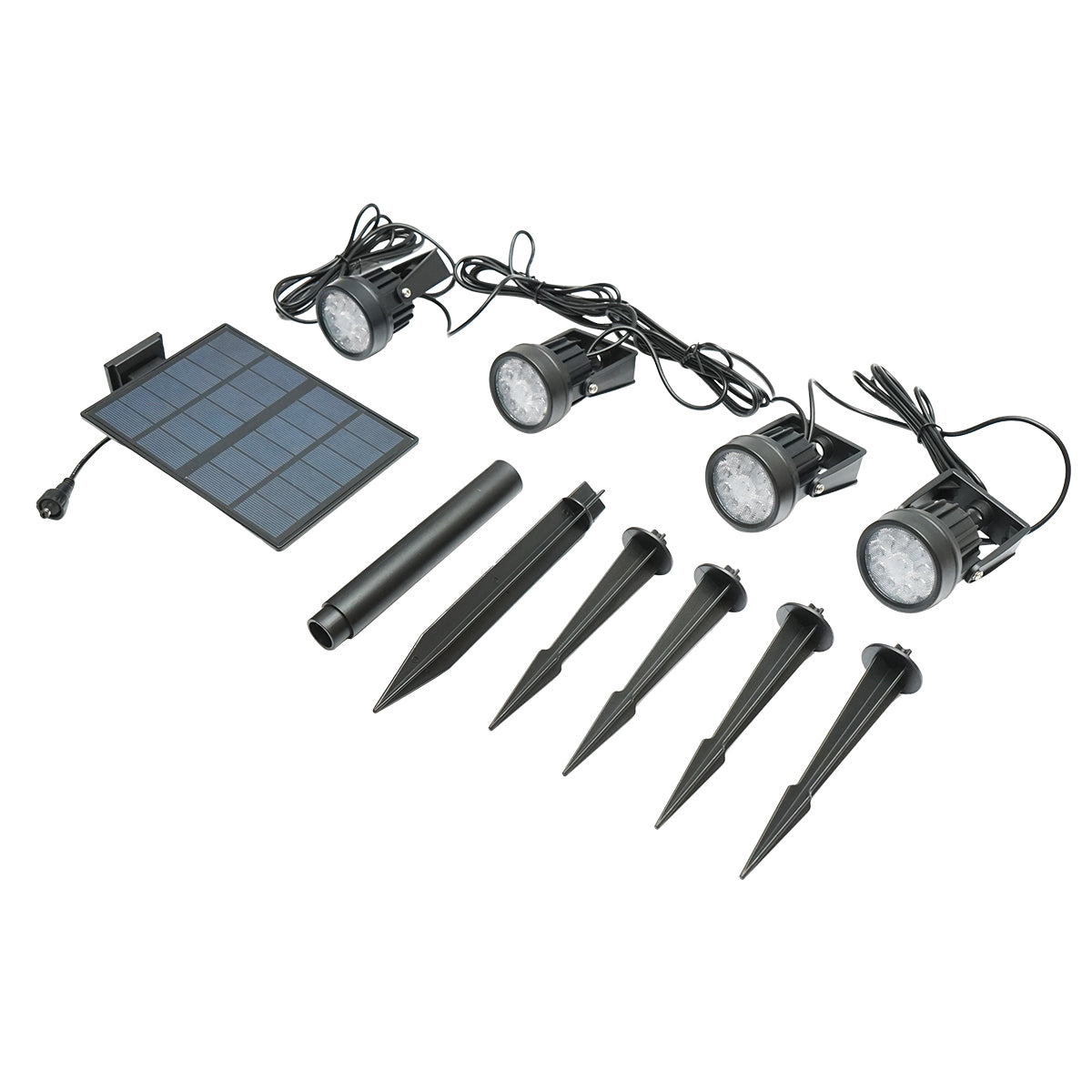 Set of 4 garden lamps with solar panel 2.5W/6V and battery 3.7V/1.8Ah IP65 Breckner Germany