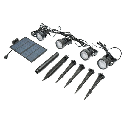 Set of 4 garden lamps with solar panel 2.5W/6V and battery 3.7V/1.8Ah IP65 Breckner Germany