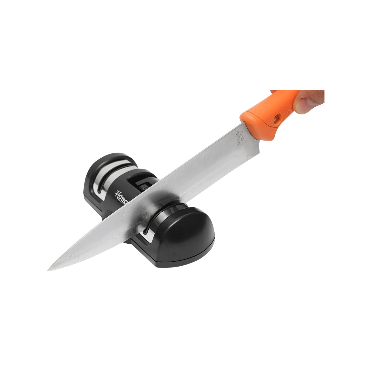 Knife sharpener for metal and ceramic knives with non-slip suction cup 140x72x40 mm