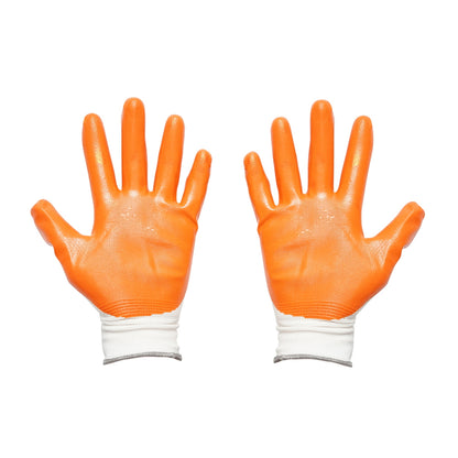 Synthetic rubber work gloves white-orange size 9 Breckner Germany