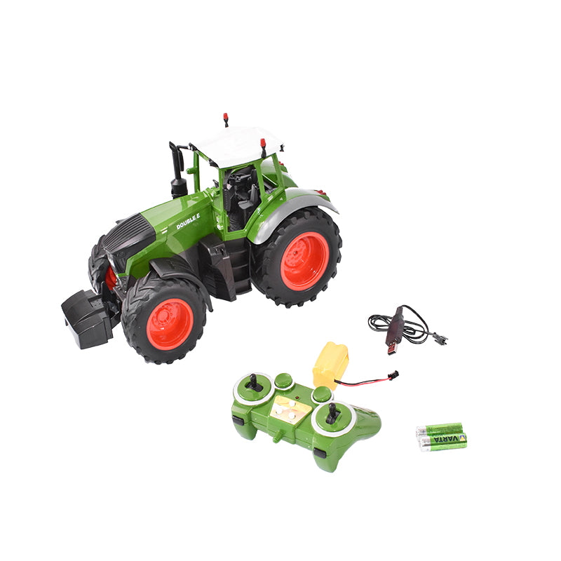 DoubleE RC 1:16 tractor toy with remote control, 2.4 GHz, lights, sounds, 25m range, 2.16 km/h speed