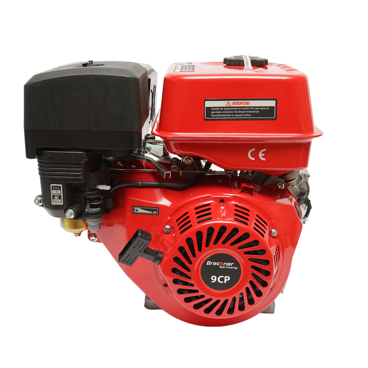 9HP gasoline engine, 4 stroke, 25mm cotter pin shaft, key/rope start, Breckner Germany gearbox