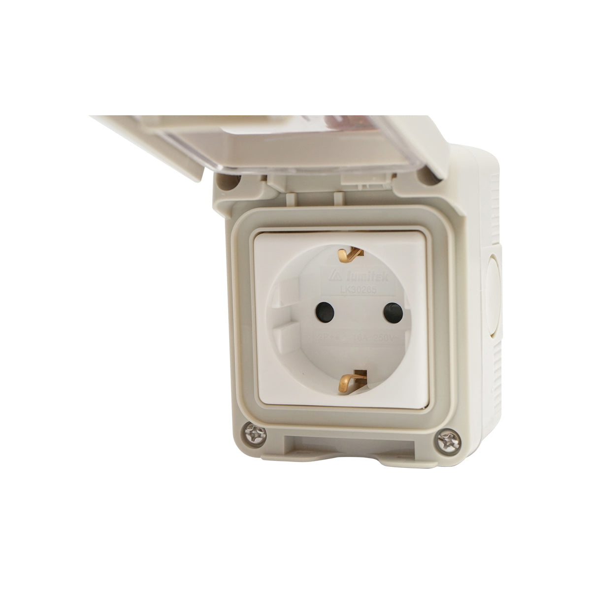Simple Schuko socket applied for IP55, 16A, 250V with grounding and protection Breckner Germany