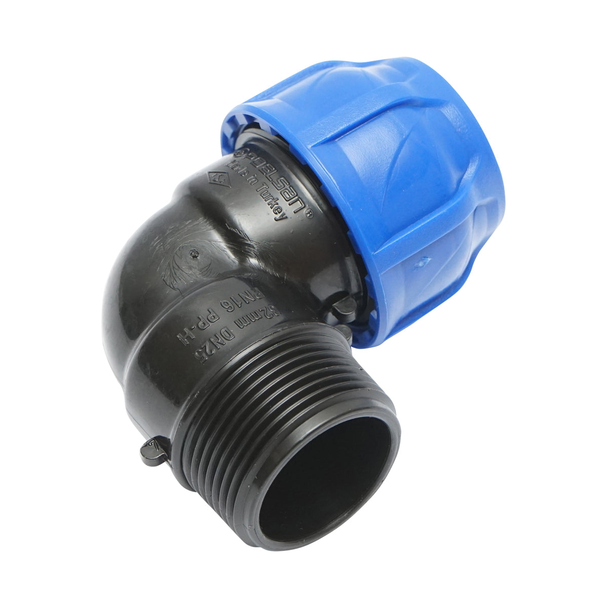 Compression fitting with external thread D32mmx1-1/4 toll PN16, for irrigation systems