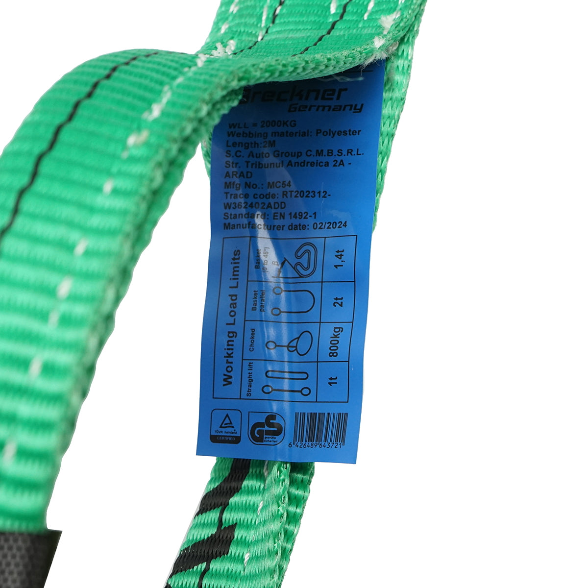 Lifting strap 2m x 62mm 2T Breckner Germany