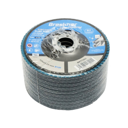 Zirconium abrasive grinding disc for cutting and polishing metal, stainless steel P120, 125mm Breckner Germany