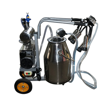Cow milking machine 1 station 650W, stainless steel tank 25L, milking group with 4 teats, vacuum pressure 45-50 kPa, pulsations 60-80 cpm