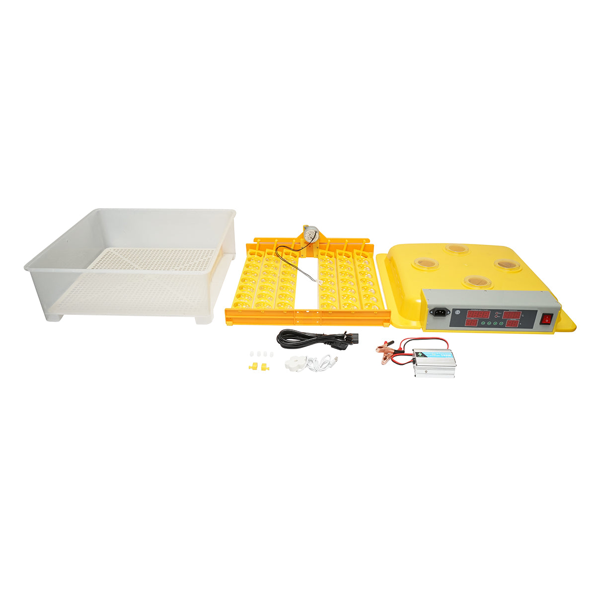 Automatic incubator 48 eggs 80W, 12V-220V, automatic rotation, temperature control, humidity, electronic display