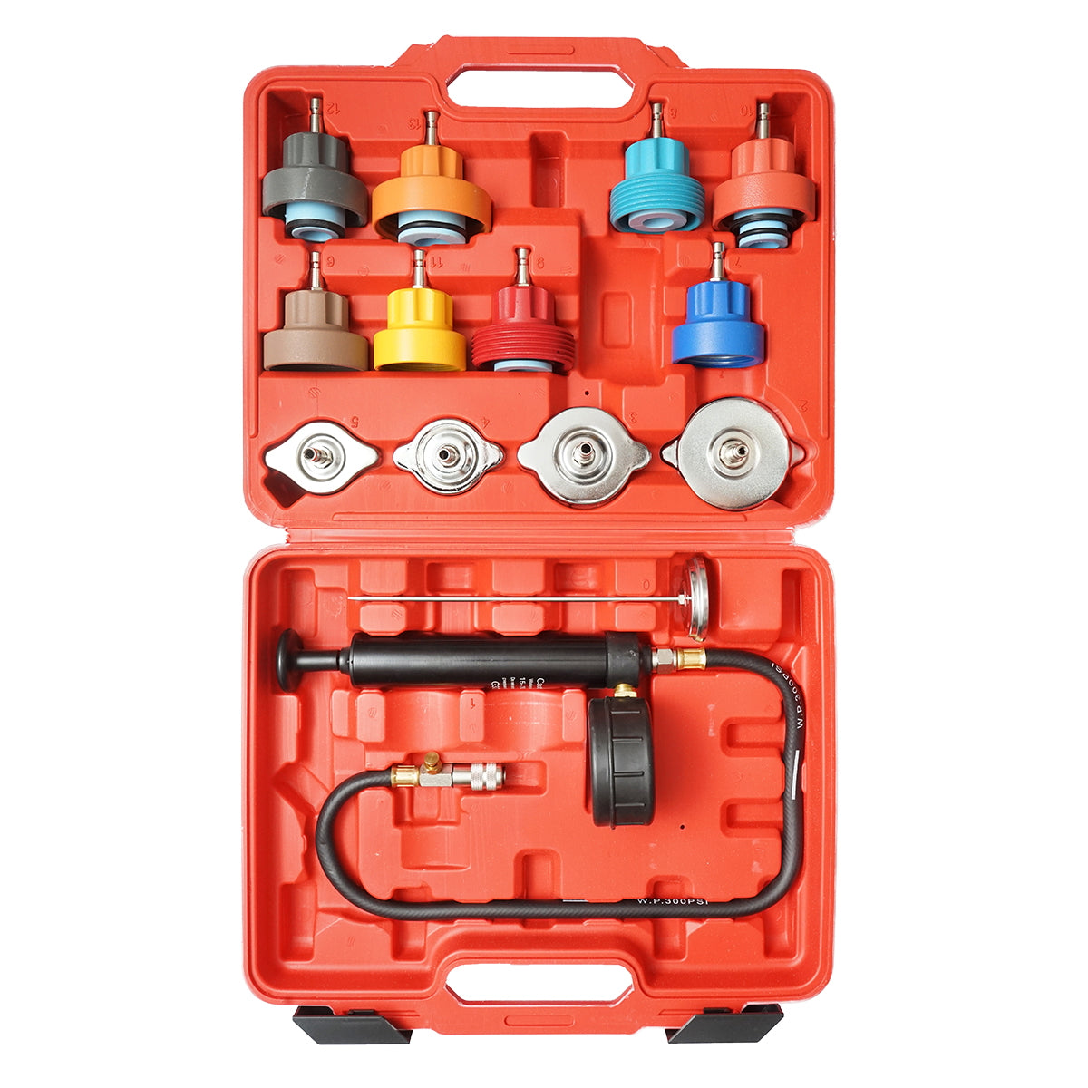 Car cooling system pressure test kit