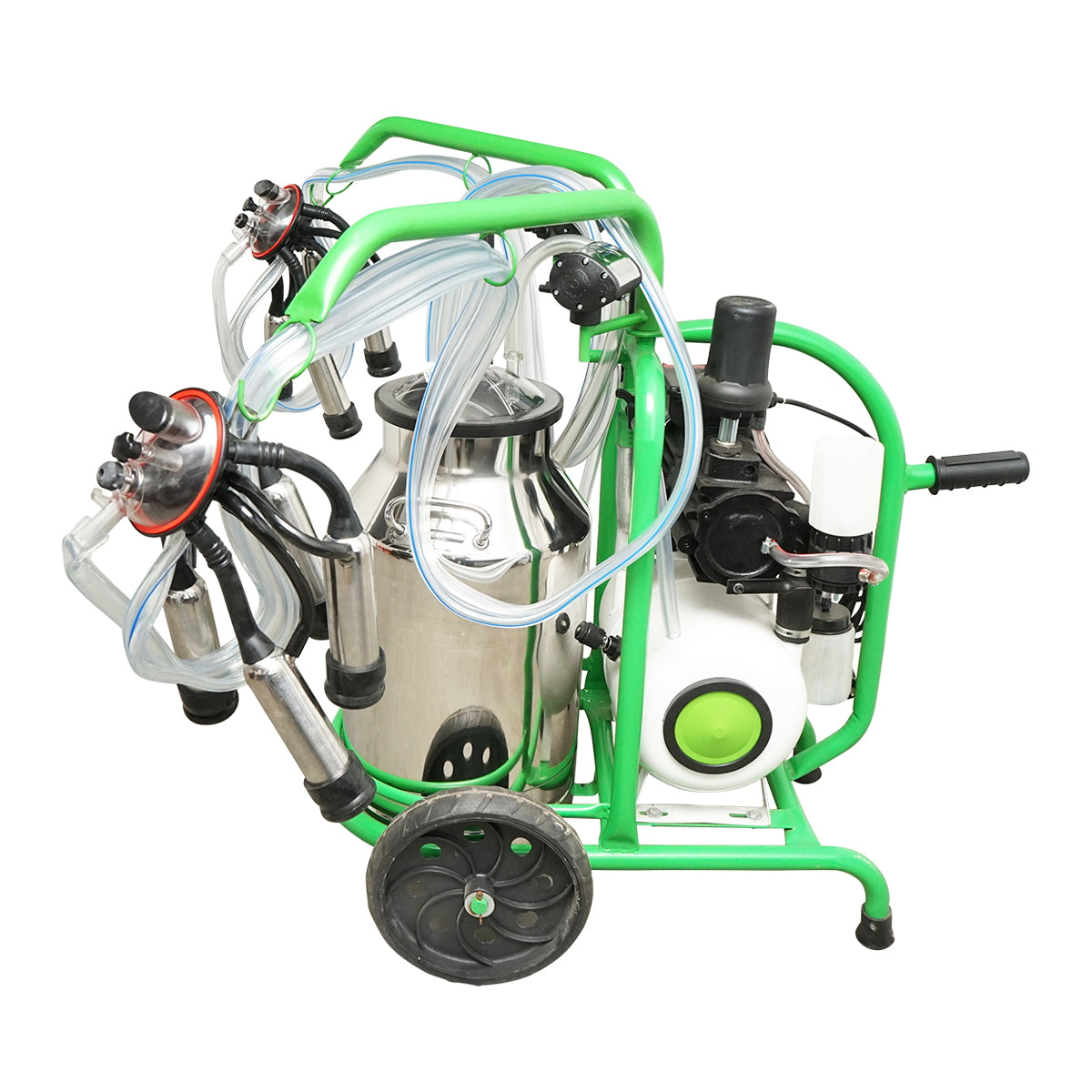 Milk machine for cows 2-poster with a 40L stainless steel bottle, vacuum reservoir Breckner Germany