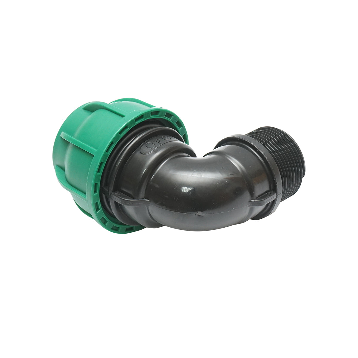 Compression fitting with external thread D40mmx1-1/4 toll, PN10 bar for irrigation systems