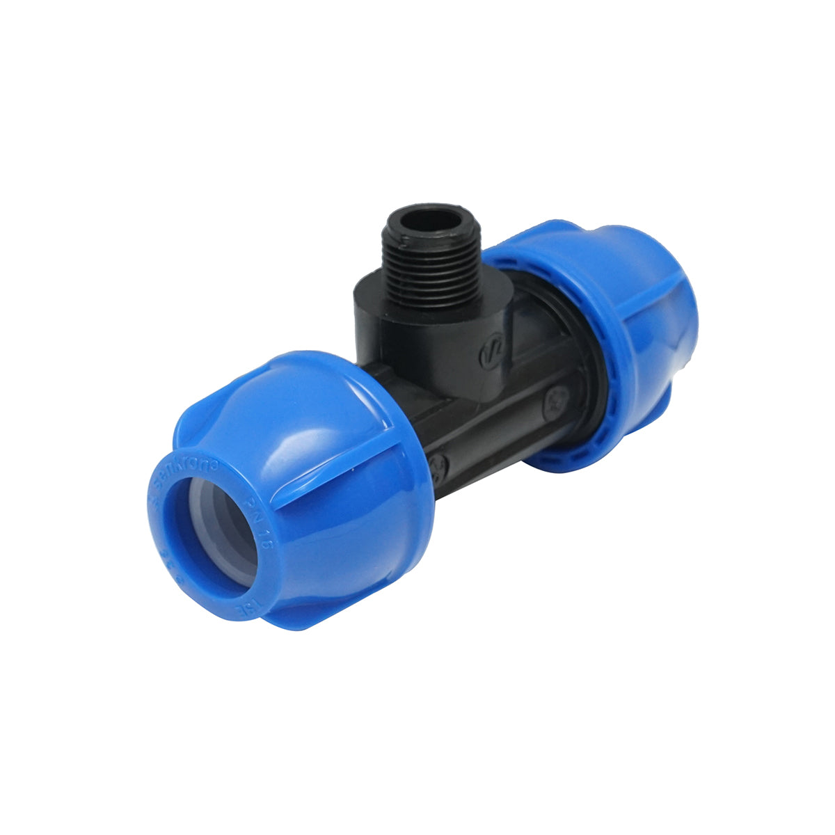 Your external threaded compression fitting father 90 degree D25x25mmx1/2, PN16 bar for irrigation systems