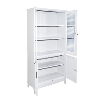 Metal cabinet with 2 glass doors and 2 secured solid doors 1900x900x400mm