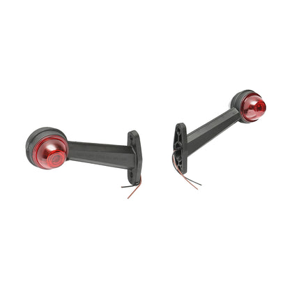 Side marker lights with LED 24V, red-white, hard PVC /set