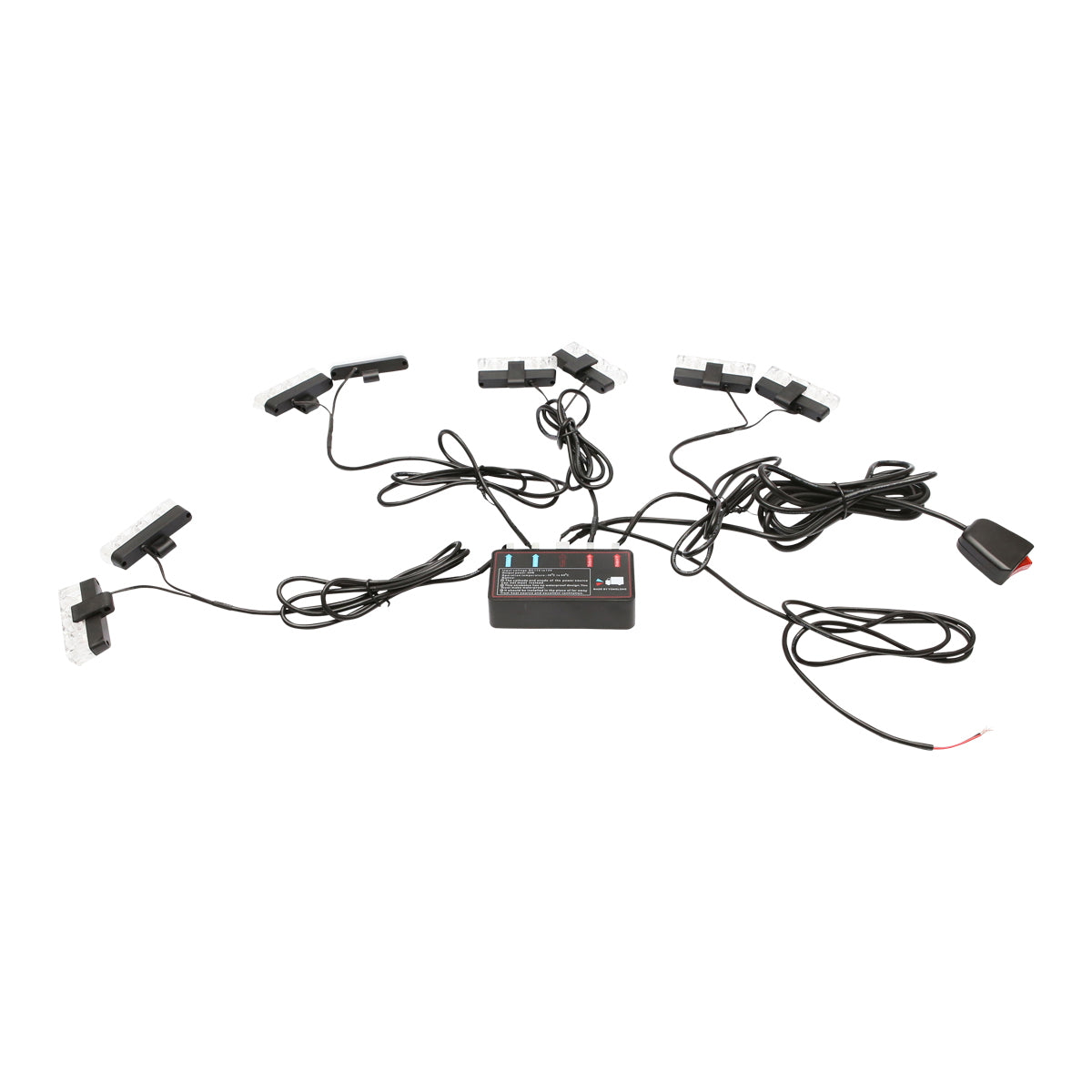 Set of 8 strobe lights with 3 LEDs, yellow light 12V Breckner Germany