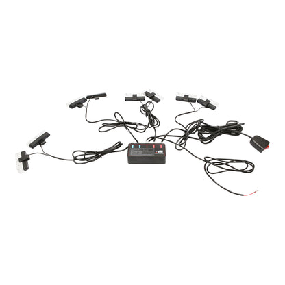 Set of 8 strobe lights with 3 LEDs, yellow light 12V Breckner Germany