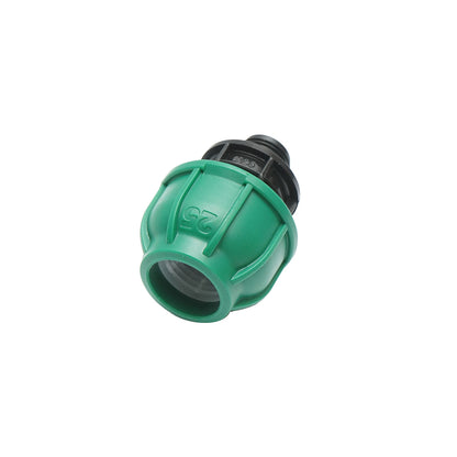 Compression fitting with external thread D25mmx1/2 toll, PN10 Bar for irrigation systems
