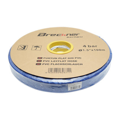Flat water hose for irrigation made of PVC 1.5 toll length 100m, PN4 Breckner Germany