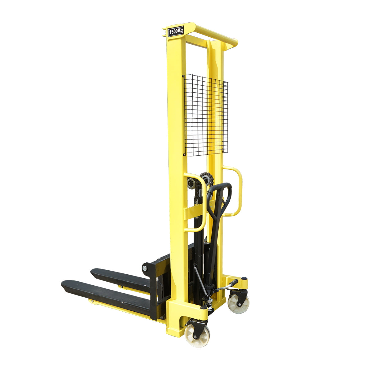 Manual pallet truck with a maximum load of 1.5T and a maximum height of 1.6m