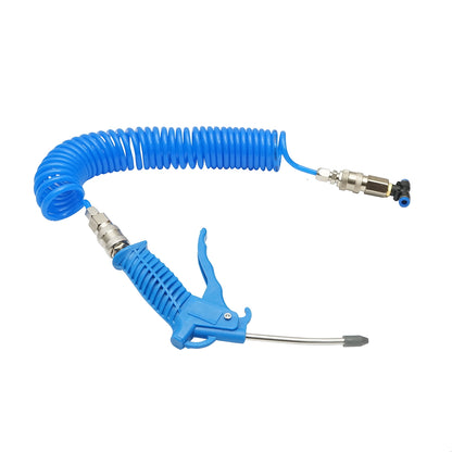 Air gun cleaned dust with spiral hose and quick connection fittings - blue
