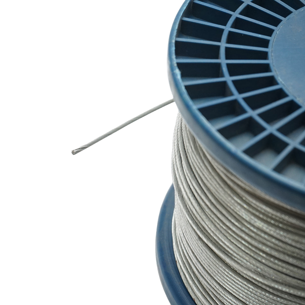 Galvanized steel cable with a diameter of 2mm, 1x19 strands, maximum load 80Kg, weight 4.8Kg, 250m/roll