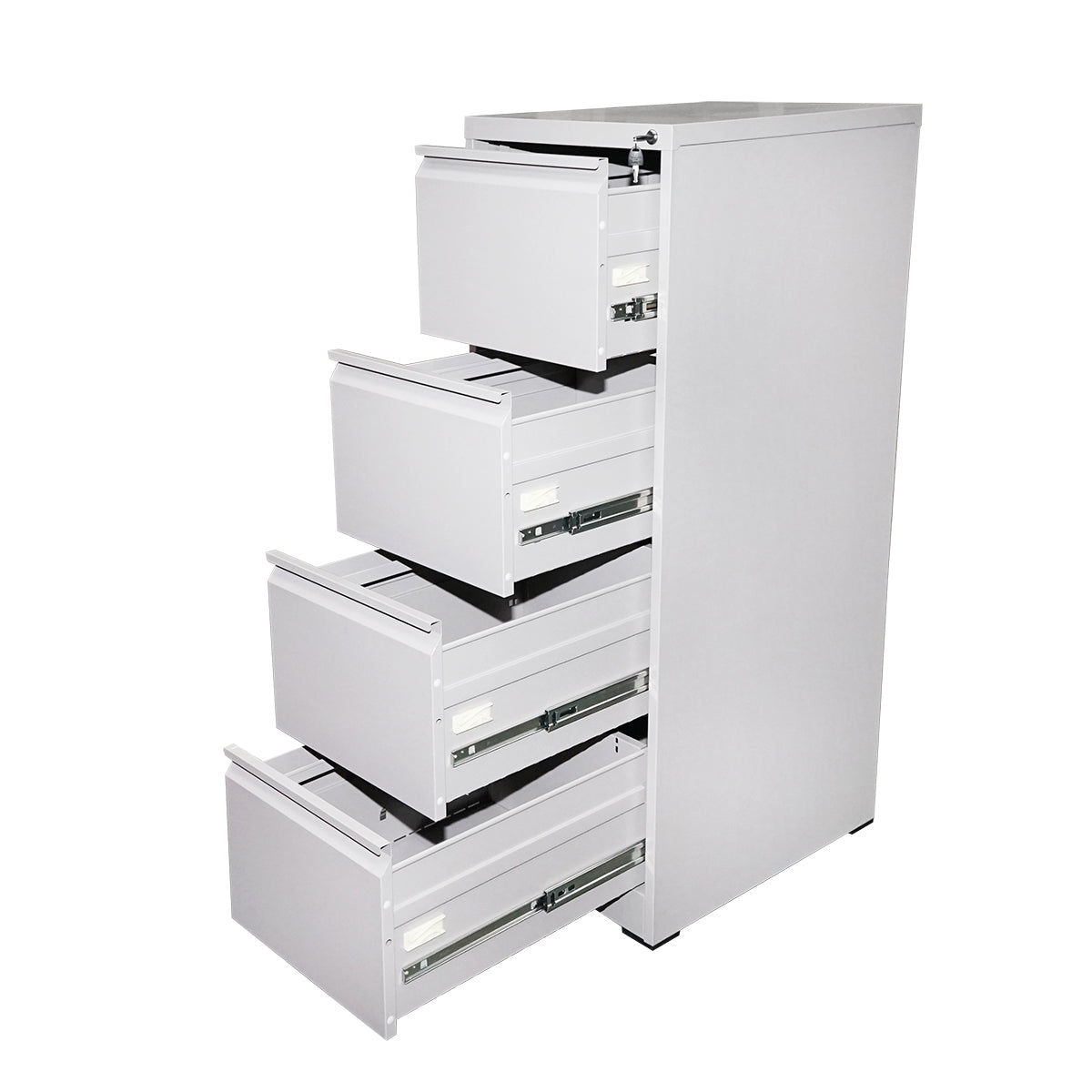 Metal cabinet locker 1340x460x620mm with 4 secured drawers, gray Breckner Germany