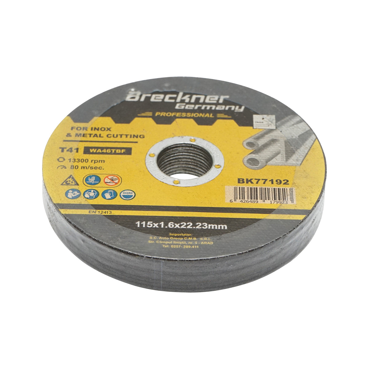 Flex disc for cutting and polishing stainless steel T41 115x1.6x22mm Breckner Germany