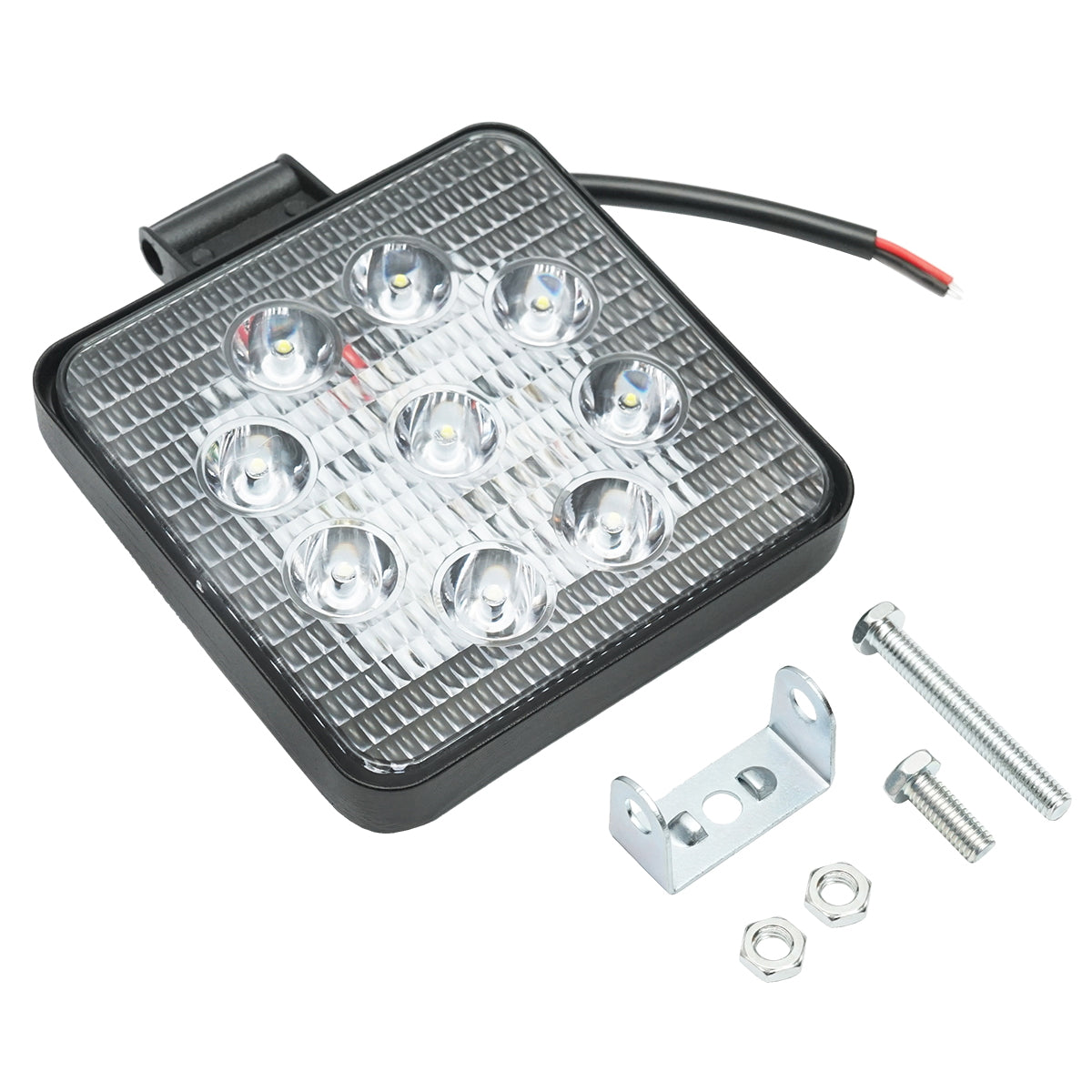 Lamp with 9 LEDs 10-60V 27W beam angle 30 degrees spot type 107x107x49mm 6000K IP67