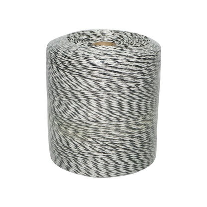 Black-white wire roll 3mm 5x0.2mm stainless steel, 1x0.25 copper 0.4 Ohm/m, 500m electric fence Breckner Germany
