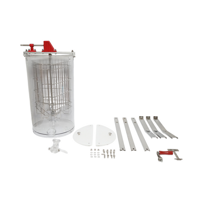 Manual honey extractor, transparent honey centrifuge with 3 frames