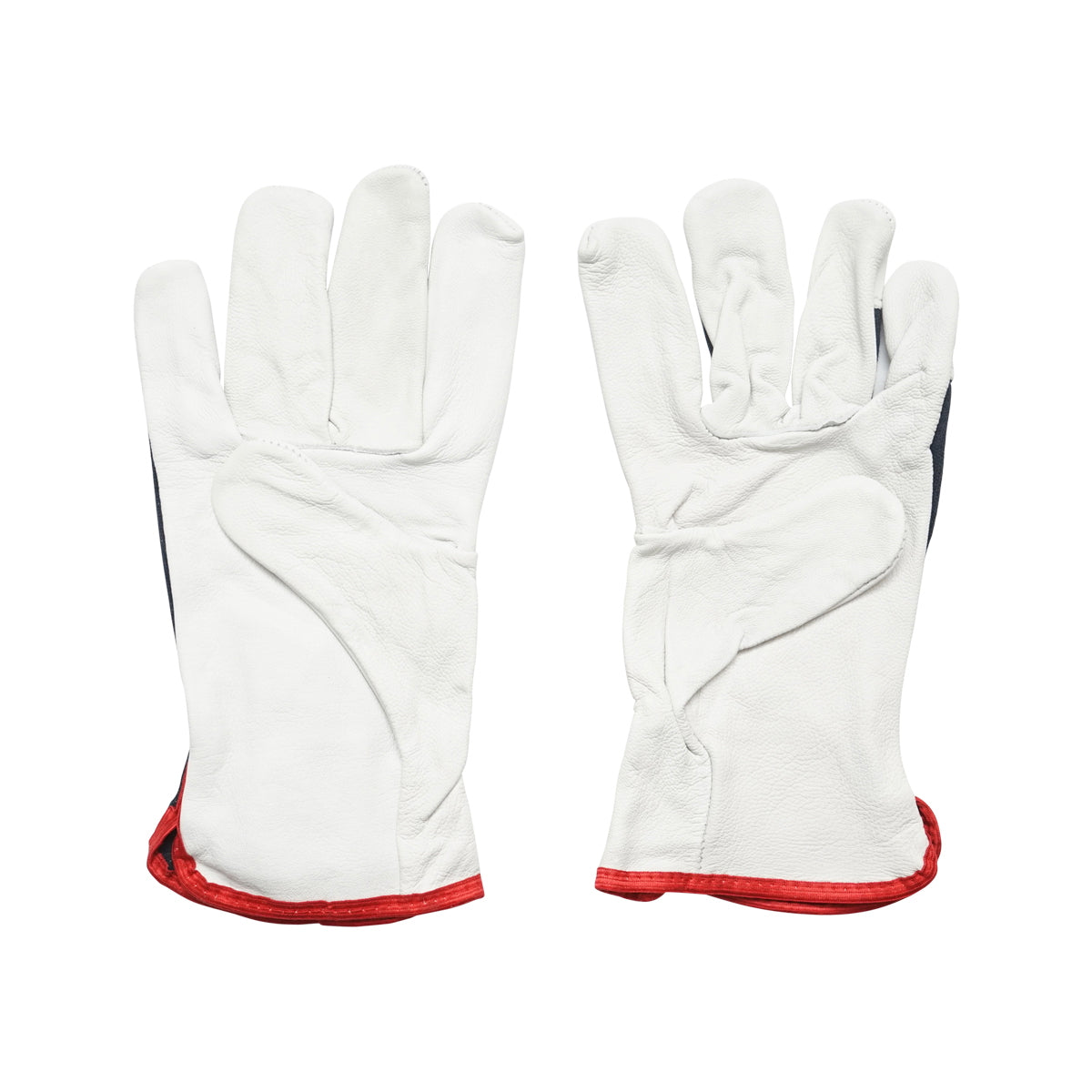 Black and white goat leather work gloves size 10