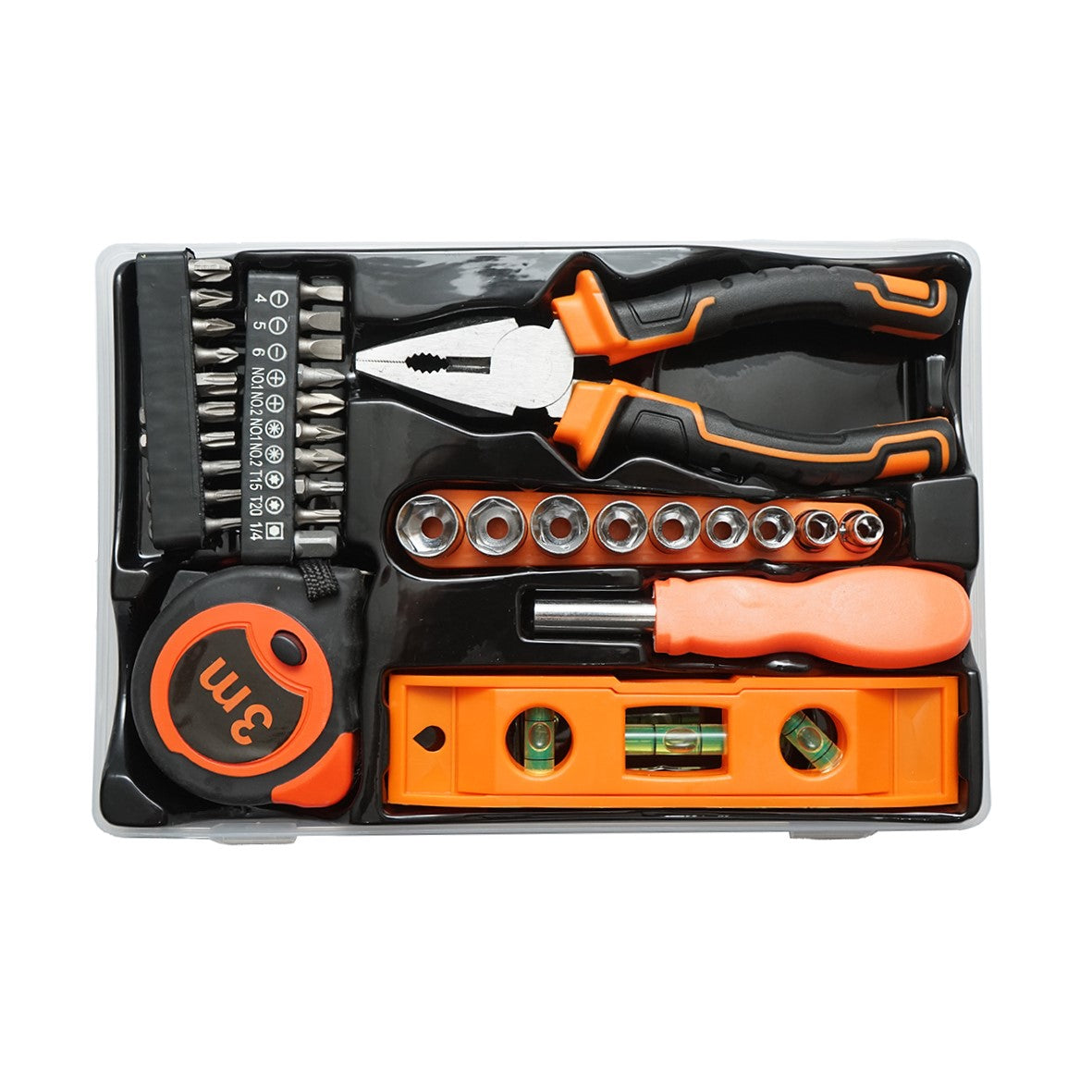 Combined tool and equipment set 33 pieces