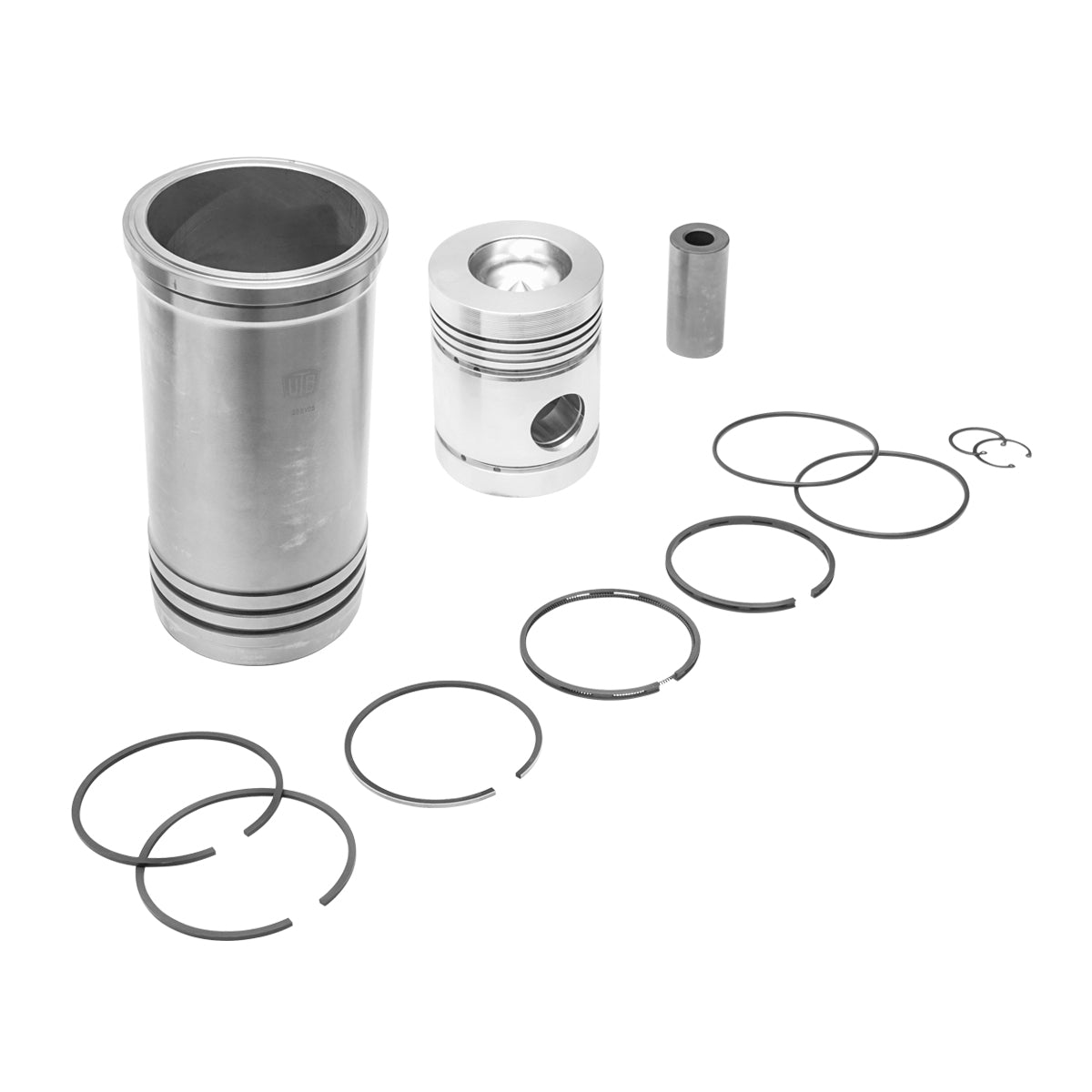 Complete U-650 engine with cylinders, pistons, rings, bolts, bolt safety devices, and seals.