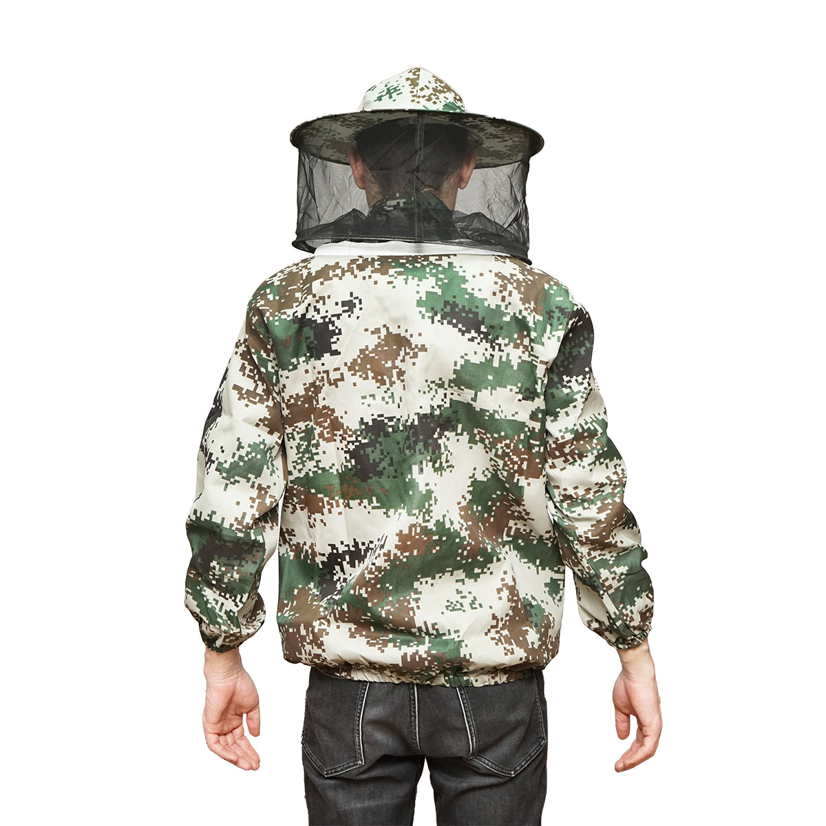 Camouflage beekeeping jacket size XL with protective mask