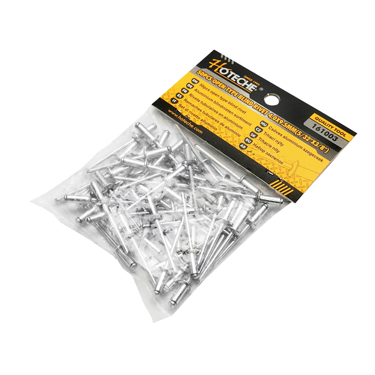 Aluminum pop rivets 4x9.5mm 50 pcs Hoteche