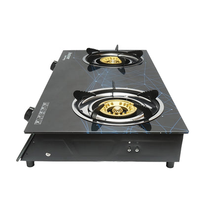 Stove, 2-burner cast iron hob 3KW, tempered glass 700x380x94mm Breckner Germany