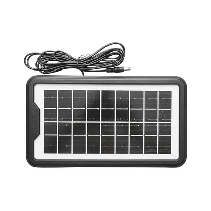Portable LED lighting kit with 3 bulbs/projector, solar panel, and 6V, 4.5Ah battery for fishing camping GD-8017