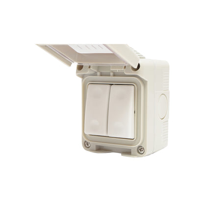 Double switch for exterior application IP55, 10AX, 250V Breckner Germany