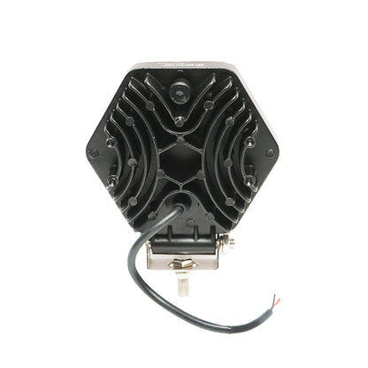 Hexagonal projector lamp with red metal grille, 9 LEDs, radiation angle 30, DC 10-80V 27W Breckner Germany