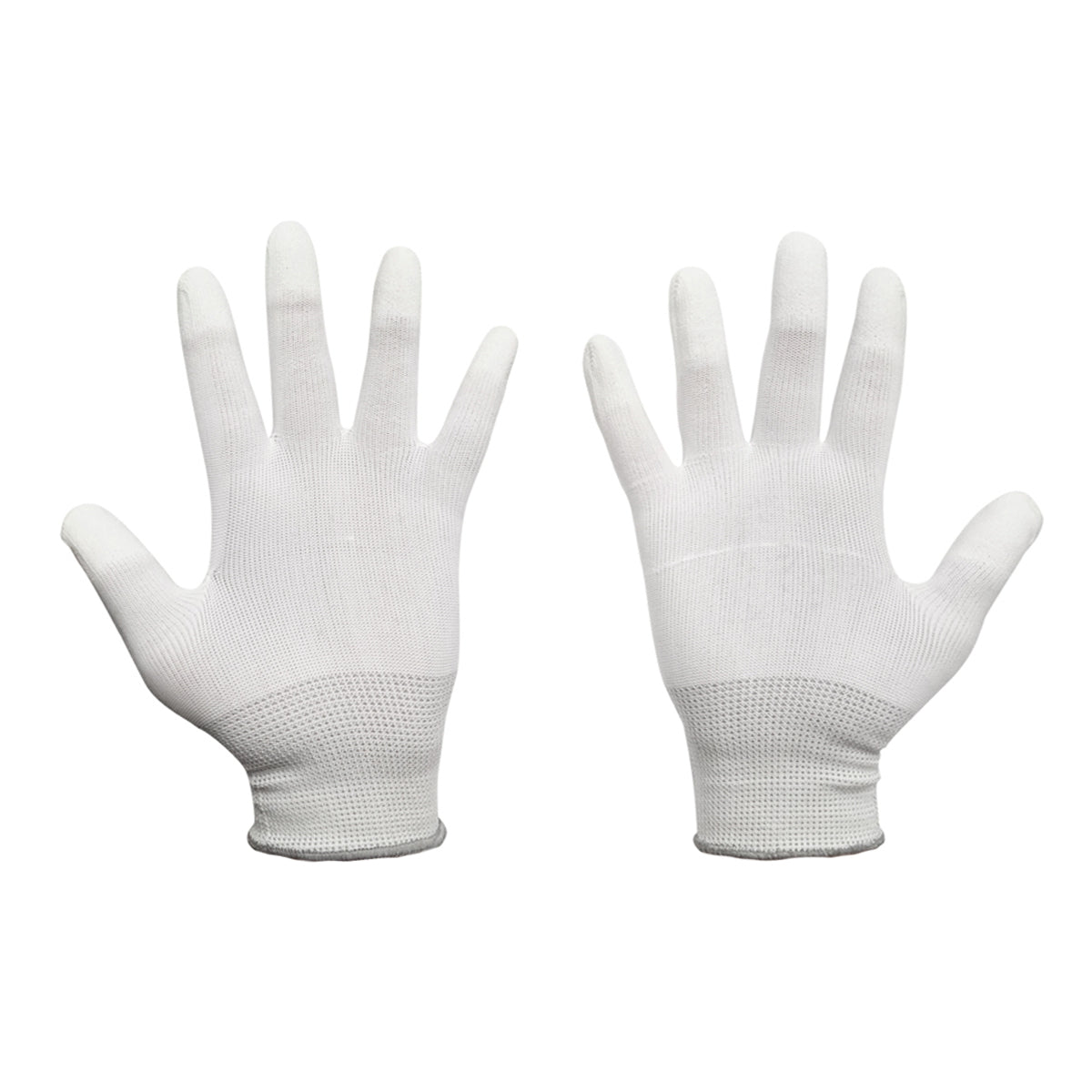 Synthetic rubber work gloves, white, size 9, Breckner Germany.
