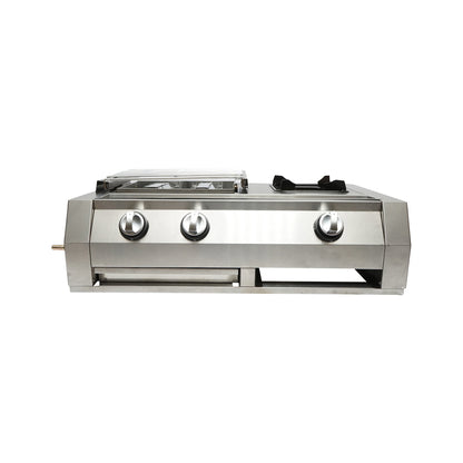 Camping grill with 2 burners and 1 cooking area 676x400x185mm