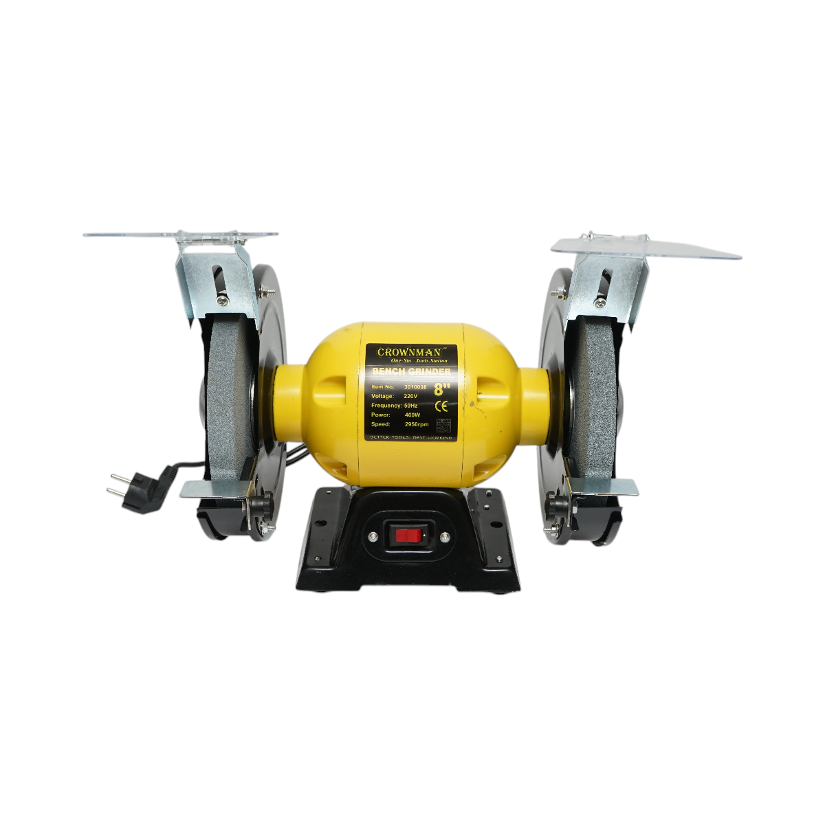 Bench grinder 400W, 220V abrasive disc 200x20x16mm, rotation speed 2950rpm Crownman