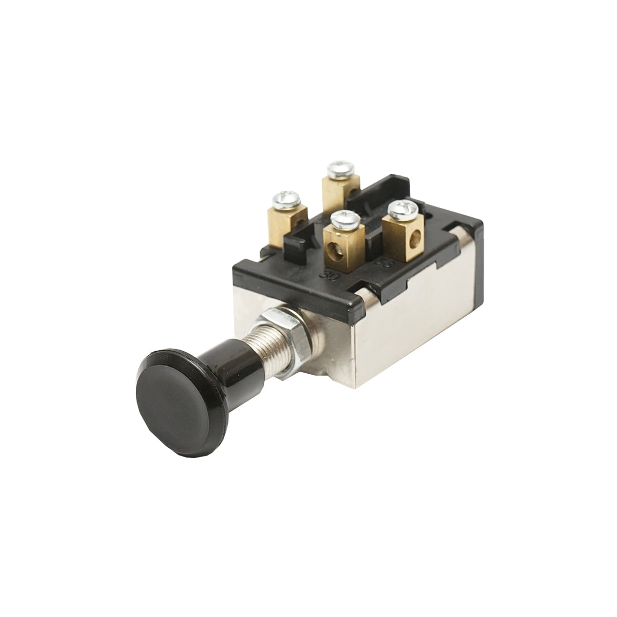 Short on-off switch 12V/5A pull switch with metal fastening nut Breckner Germany