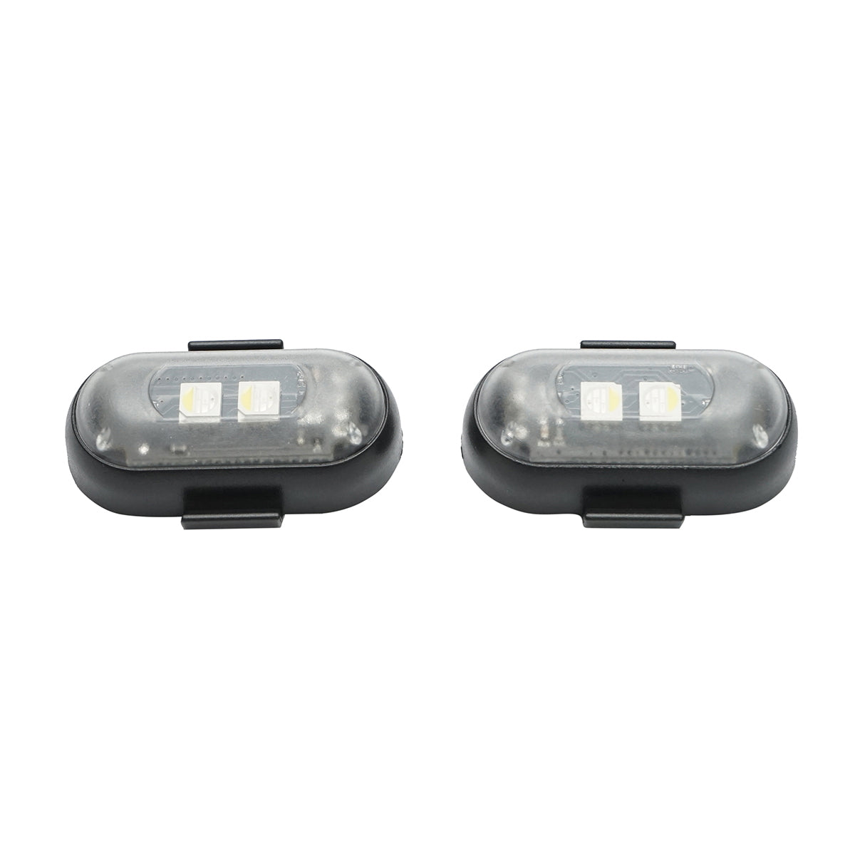 Set of 2 RGB strobe LED lamps with remote control, 10 modes, 8 colors, 110mAh rechargeable lithium battery USB-C IP65