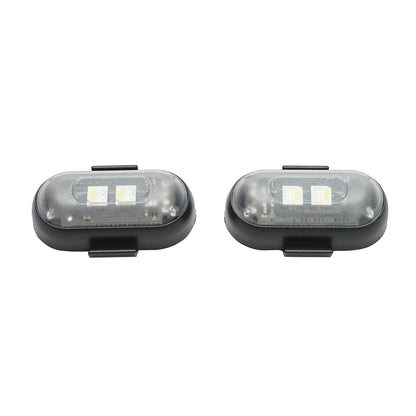 Set of 2 RGB strobe LED lamps with remote control, 10 modes, 8 colors, 110mAh rechargeable lithium battery USB-C IP65