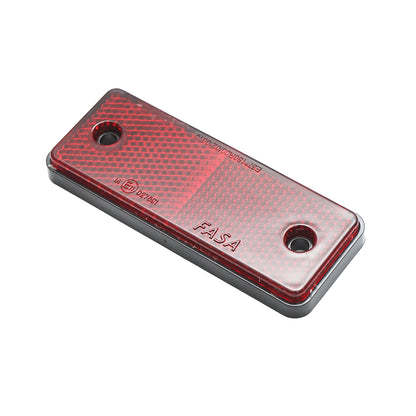 Red rectangular reflective lamp