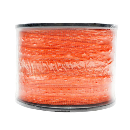 Orange tape roll 10mm with metal insert 4x0.15mm SS, resistance 12 Ohm/m, 200m electric fence Breckner Germany