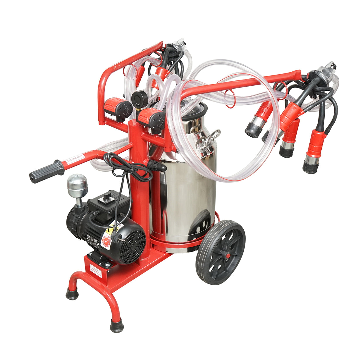 Milking machine for cows, 2 positions, 40L stainless steel tank with vacuum frame, Breckner Germany