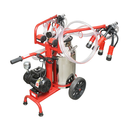 Milking machine for cows, 2 positions, 40L stainless steel tank with vacuum frame, Breckner Germany